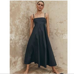 DiSSH TEMPEST BLACK POPLIN MIDI DRESS